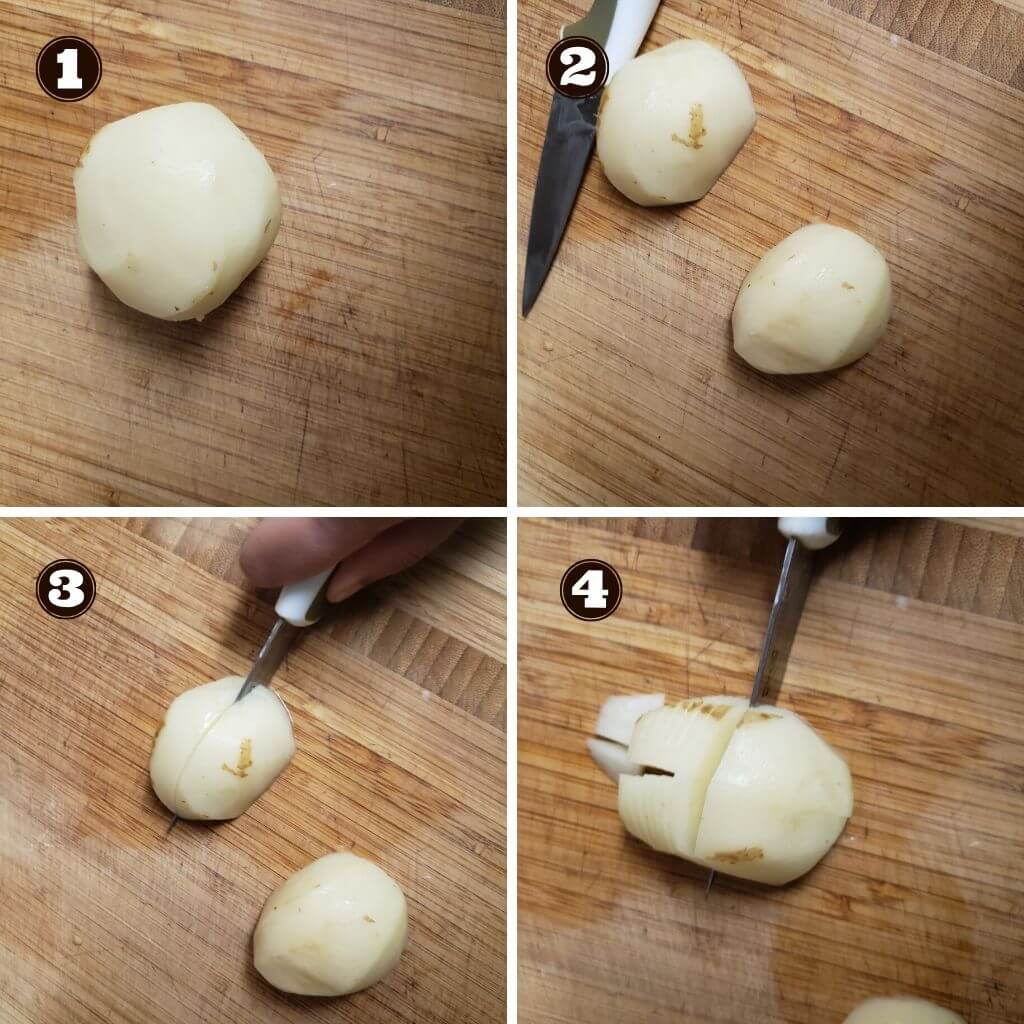 Step wise instructions to make potato fry.