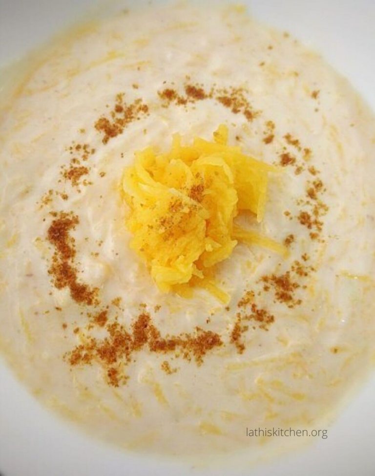 Bowl of Mango raita.