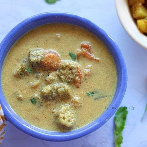 Vegan Okra curry Kerala style Vendaka puli curry Lathi's Kitchen