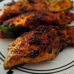 Close up of salmon fish fry.