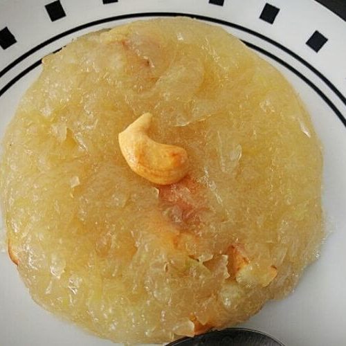 A plate of Ash gourd halwa.