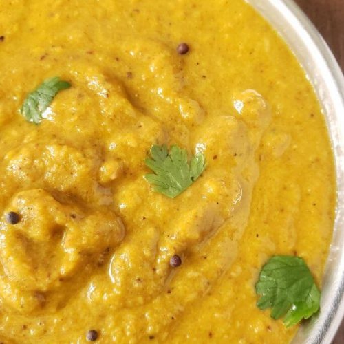 close up of carrot chutney.