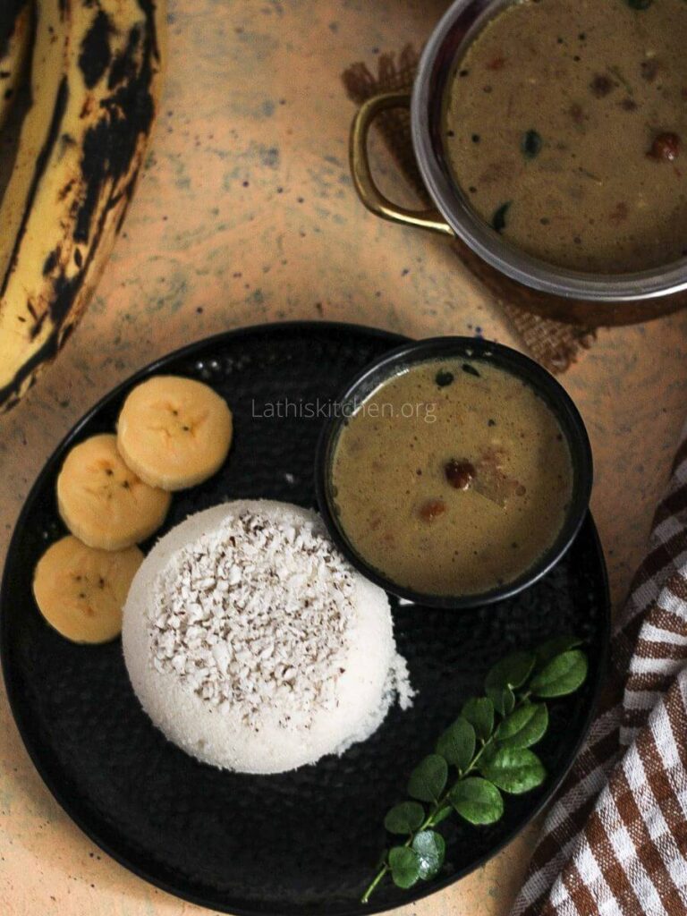 Puttu/Kerala Puttu recipe-Steamed Rice flour cake