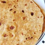 Close up of carrot chapati.