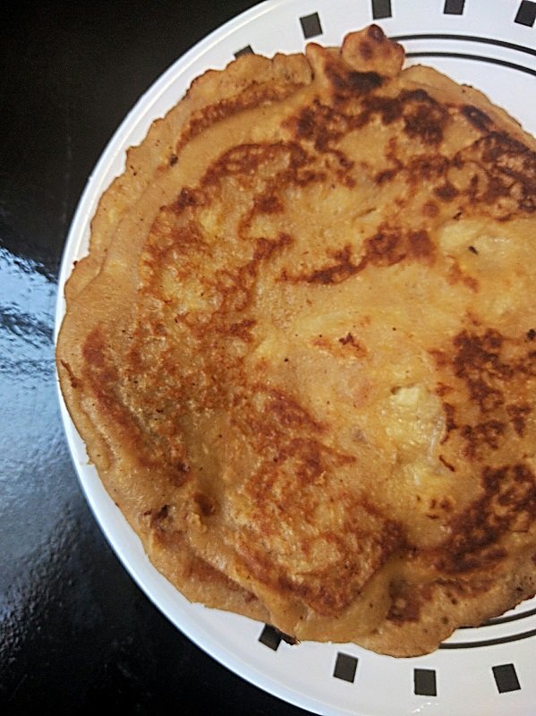 Egg less whole wheat apple pancake