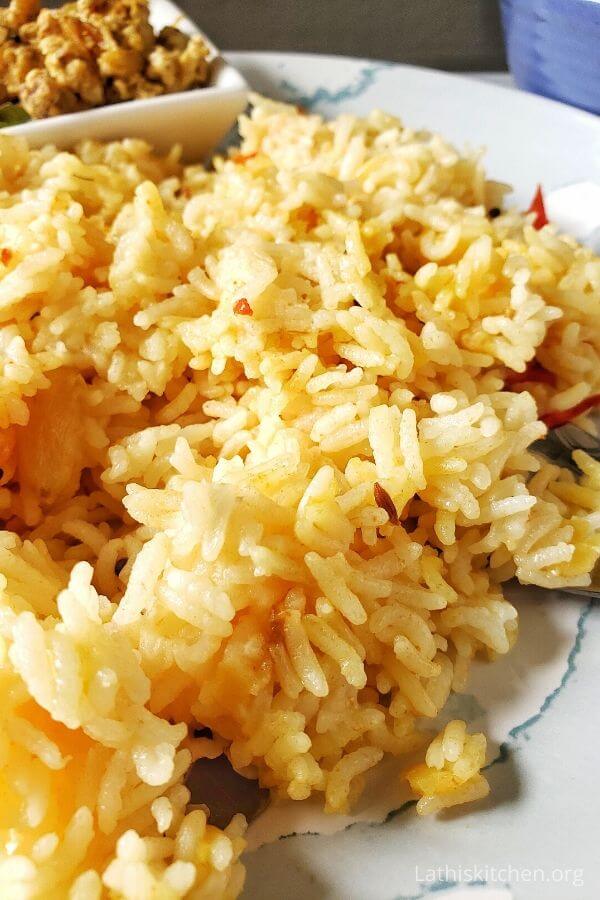 Close up of Indian Lentil rice.