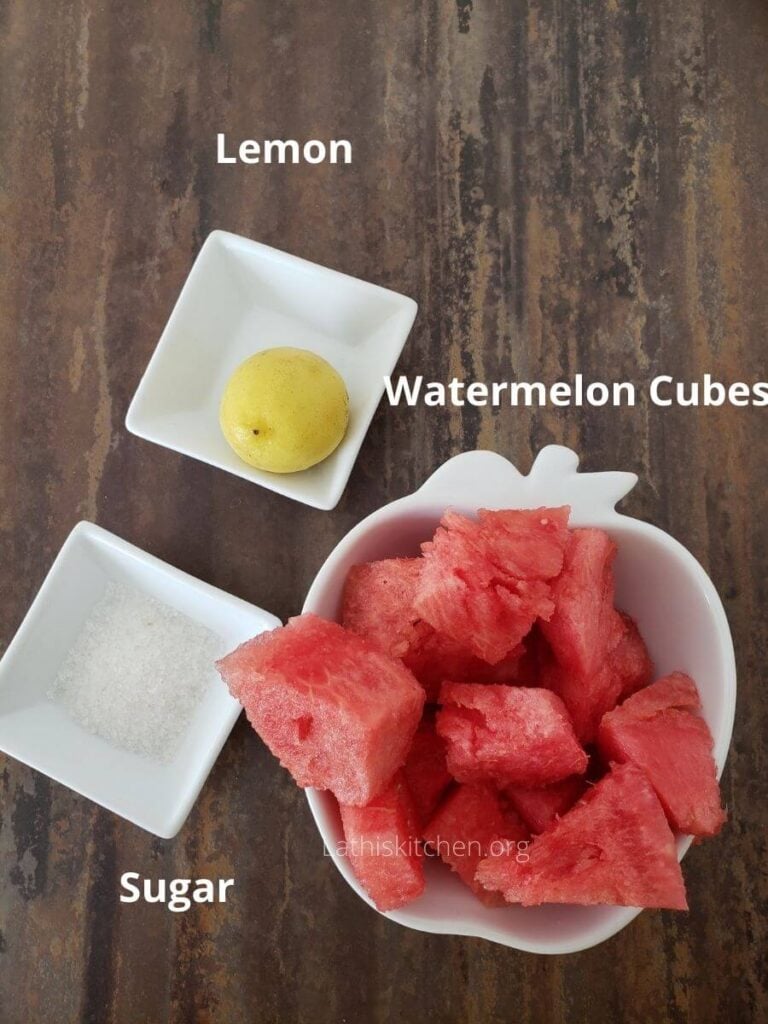 Ingredients used to make watermelon lemonade.