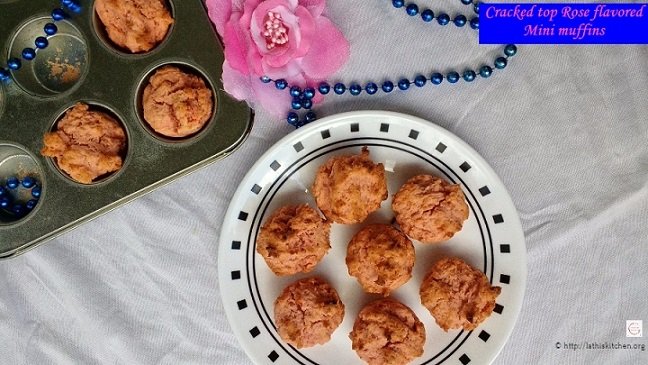 Crunchy top Rose flavored Muffins(egg less)