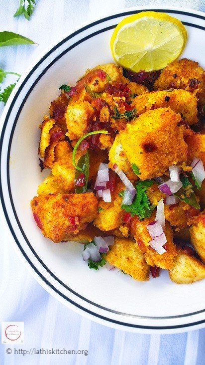 Puli idli in a bowl.