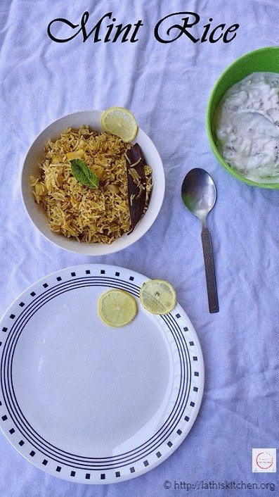Rice,Mint rice,Indian,Pulao,Lunch,Lunch box