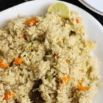 Instant pot Mint rice in a plate.