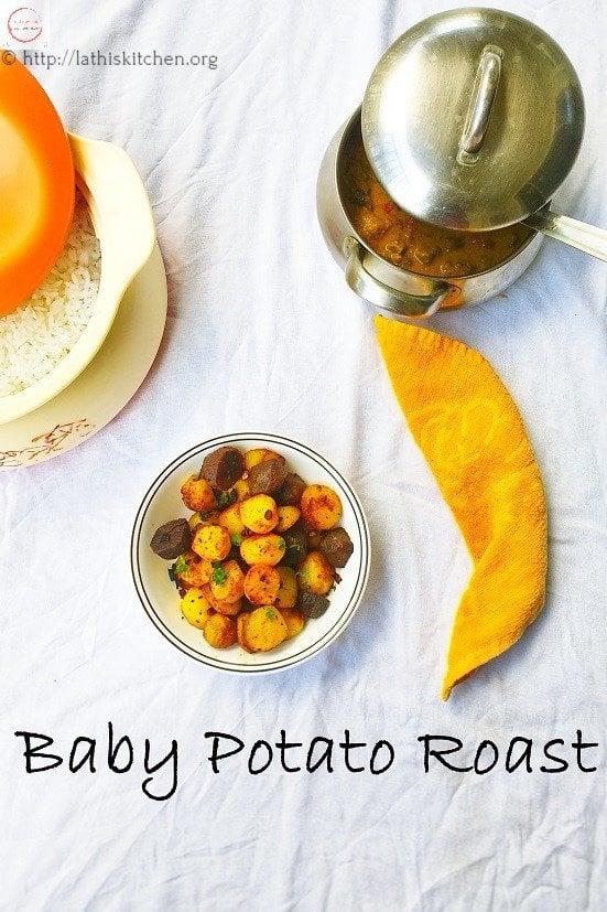 Baby Potato Roast,Baby potatoes,Indian,Vegetarian,Side dish,Roasting,Lunch