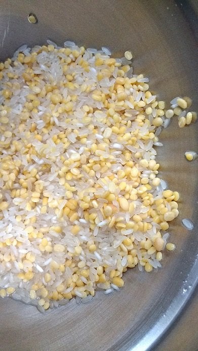 Rice and dal in a bowl.