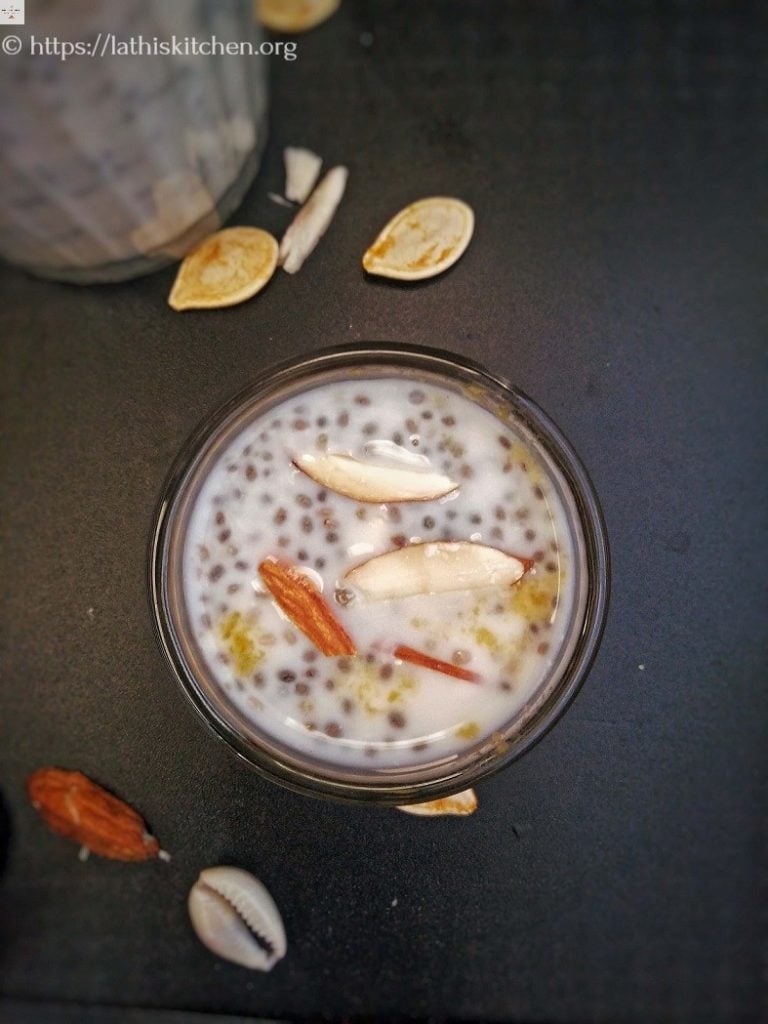 Pumpkin chia seed pudding in a bowl.