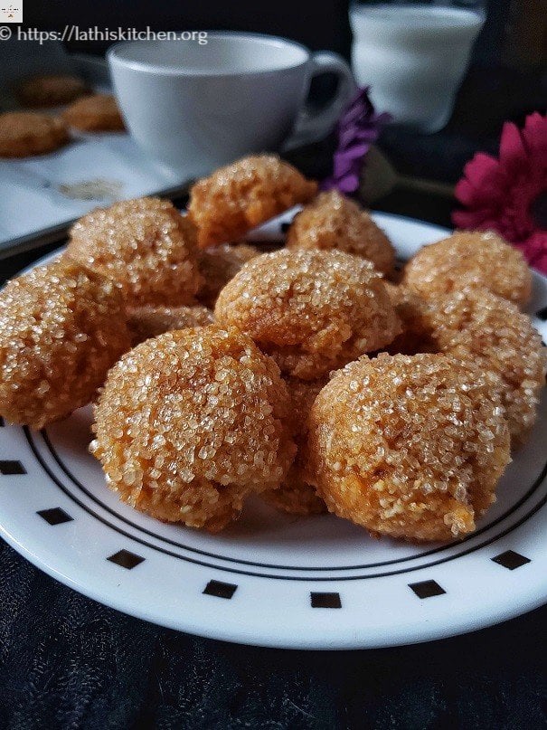 A batch of sweet potato cookies on a plate.