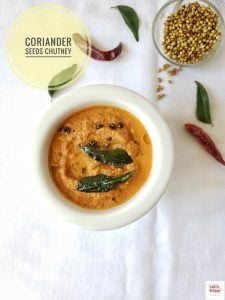 Coriander Seeds Chutney,Restaurant style coriander chutney,indian,accompaniments,breakfast,side dish for idli ,chutney,coriander dip