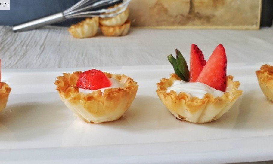 "A plate of Phyllo Dessert cups."