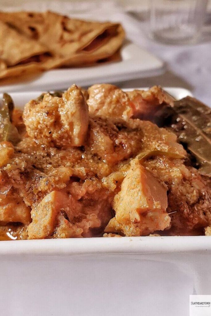 Close up of Chettinad Chicken Curry.