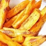 Bowl of air fried sweet potato fries.