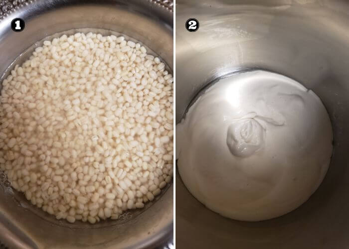 Step wise instructions to grind urad dal.