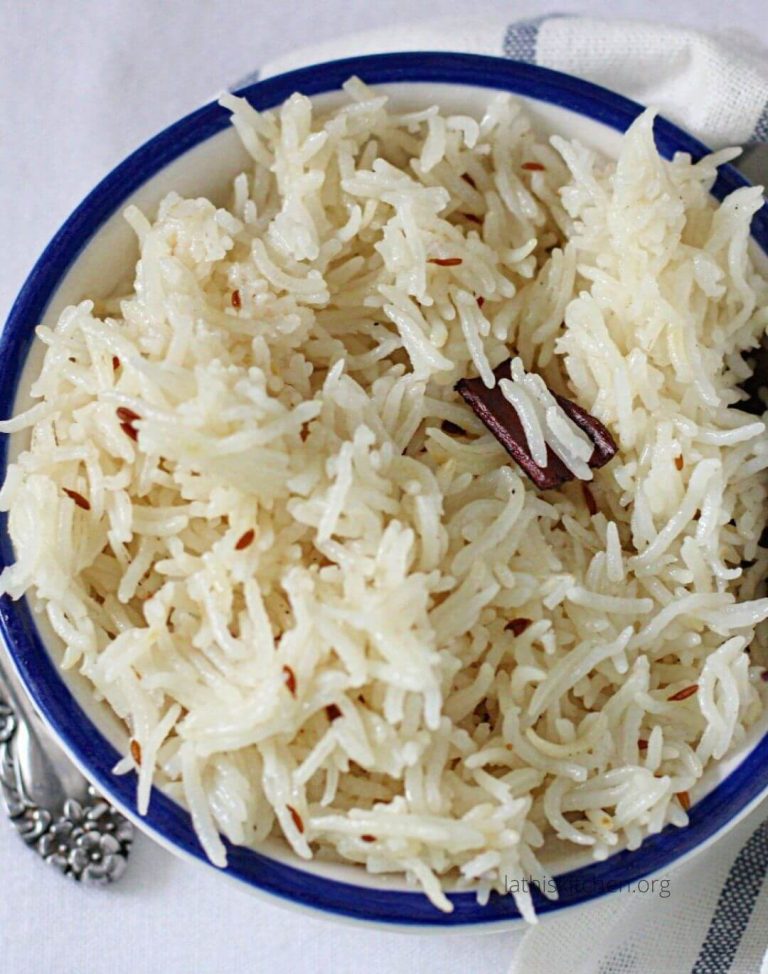 Jeera rice in a bowl.