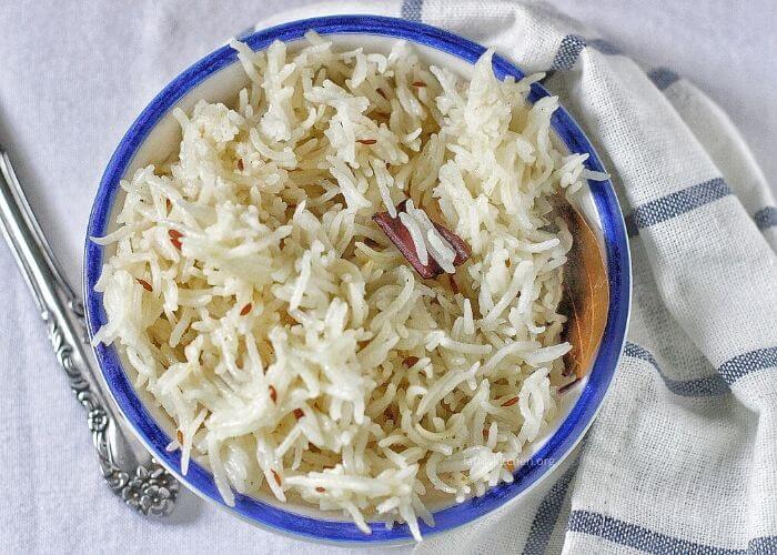A bowl of Jeera rice.