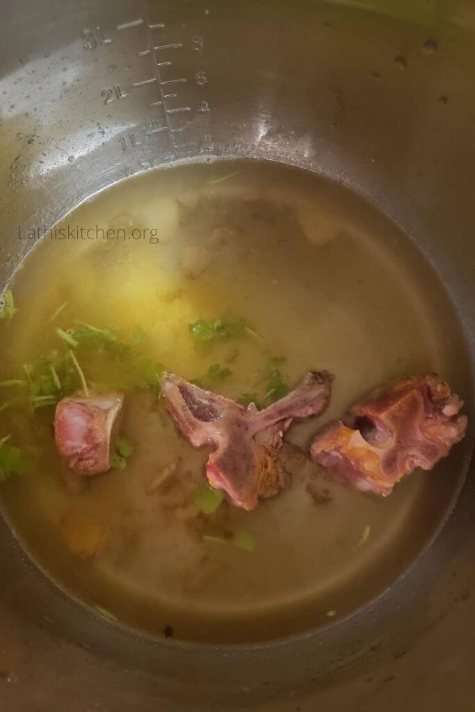 Goat soup making in Instant pot.