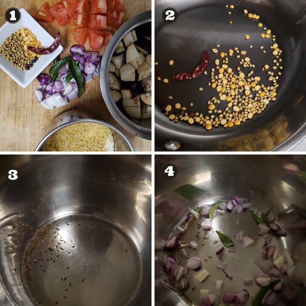 Step wise instructions to make Indian Eggplant gothsu.