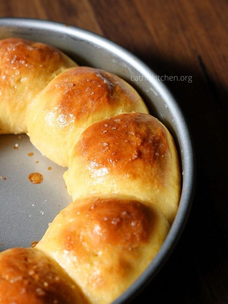 Freshly baked sweet potato rolls.