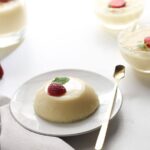 Milk pudding in a plate.