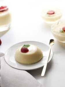Milk pudding in a plate.